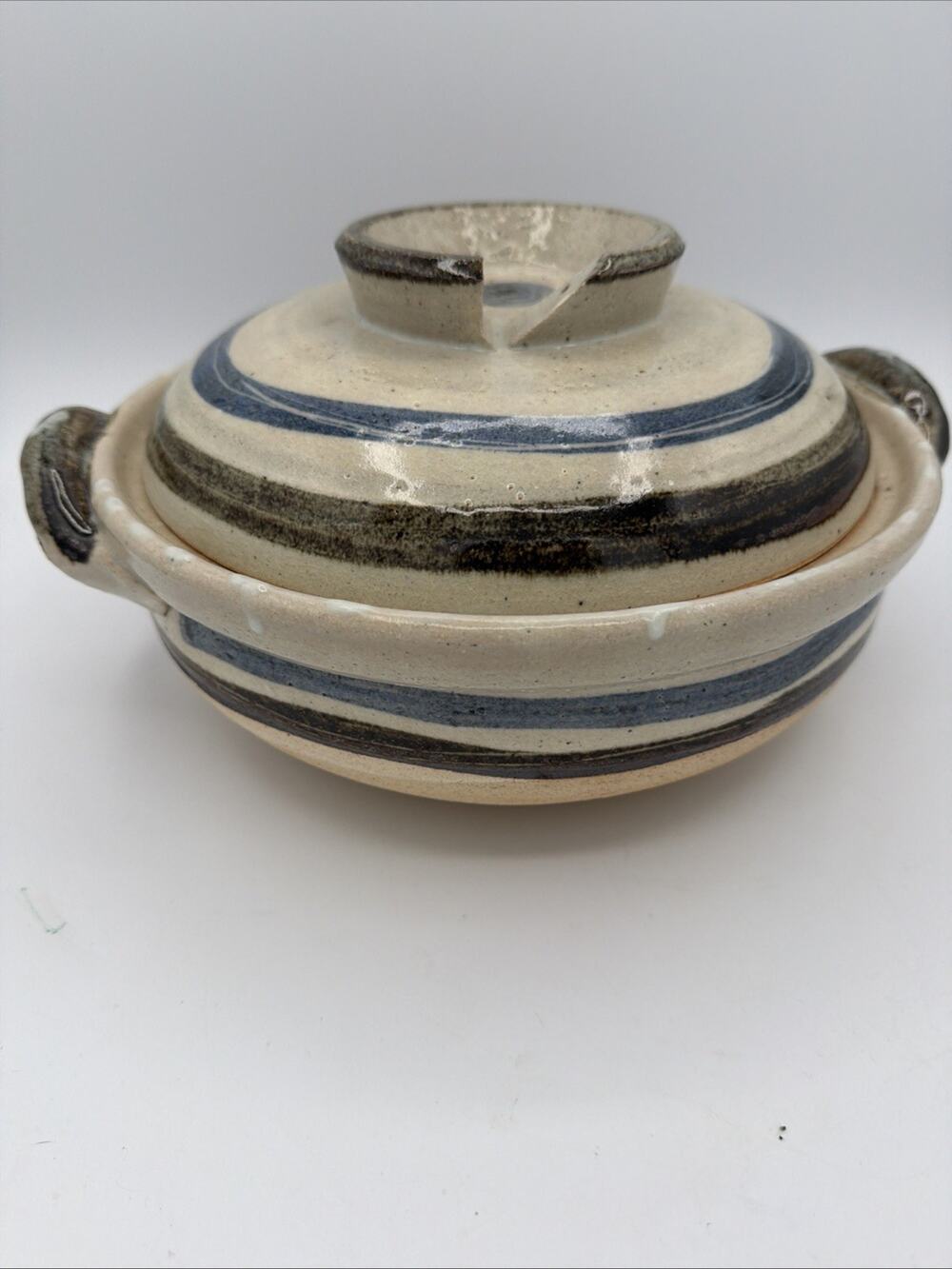 Otagiri "Horizon" 2.5 Quart Covered Casserole MCM Beige Brown Blue
